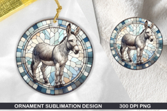Donkey Stained Glass Ornament PNG, Digital Download File Product Image 1