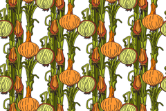 Botanical abstract seamless pattern with juicy onions vector Product Image 1