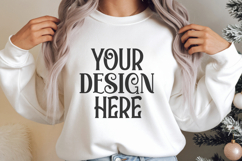 Christmas Gildan 18000 Sand Crewneck Sweatshirt Mockup Product Image 1