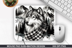 Wolf Mouse Pad Sublimation, Animals Mouse Pad PNG Design Product Image 1