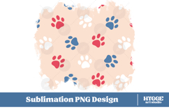 American 4th of July Cat Dog Paw Background Png DTF Bundle Product Image 5