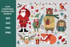 Christmas characters - Santa, Elf, Bear, Deer, Fox, Hedgehog Product Image 1