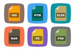Set Of File Formats Icons Product Image 1