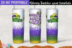 Happy Mardi gras 20 Oz. Skinny Tumbler Product Image 1
