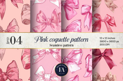 Pink Coquette digital paper, Pookie Bow textures Product Image 1