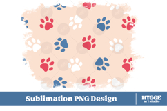 American 4th of July Cat Dog Paw Background Png Sublimation Product Image 1