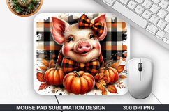 Schwein Mouse Pad Sublimation, Autumn Mouse Pad PNG Design Product Image 1