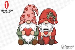Valentine Gnome Sublimation Clipart - High Quality Design Product Image 1