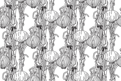 Line art seamless pattern with onions plants vector bg Product Image 1