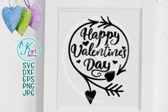 Happy Valentines day wreath svg dxf mashine cut file Product Image 1