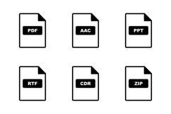 Set Of File Formats Icons Product Image 1
