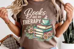 Books Are My Therapy PNG Reading Book Lover Product Image 9
