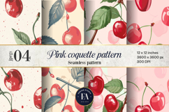 Pink Coquette studded digital paper, Cherry textures Product Image 1