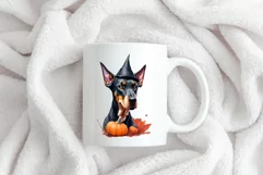 Watercolor doberman dog halloween sublimation PNG Product Image 2