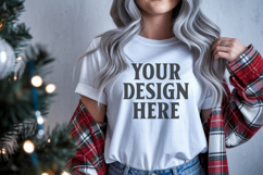 Christmas Bella Canvas 3001 White Shirt Mockup ,Trandy mock Product Image 1