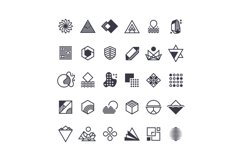 Vector geometric shapes and symbols. Geometrical logos vecto Product Image 1