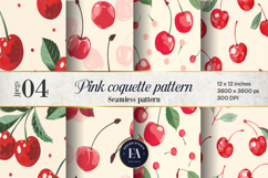 Pink Coquette studded digital paper, Cherry textures Product Image 1