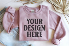 Heliconia Gildan 18000 Folded Flat Lay Mockups Product Image 1