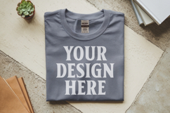 Sport Grey Gildan 5000 Flat Lay Tshirt Mockup, G5000 mockups Product Image 1