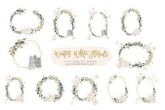 Winter floral frames Clipart, Polygonal Clipart Product Image 3