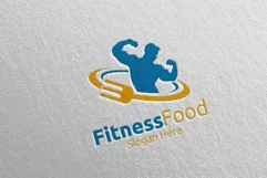 Fitness Food Logo for Nutrition or Supplement Concept 72 Product Image 1