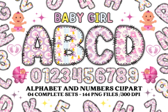 Baby Girl Alphabet, baby girl letters doodle, baby clipart Product Image 1
