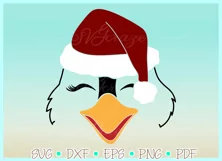 Penguin Face with Santa Hat Christmas SVG DXF EPS PDF PNG Product Image 2