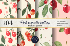 Pink Coquette studded digital paper, Cherry textures Product Image 1