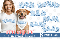 American Mama Papa 4th of July USA Cat Dog Paw DTF Bundle Product Image 1