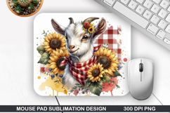 Goat Spring Mouse Pad Sublimation, Animals Mouse Pad PNG Product Image 1