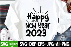 Happy New Year 2023 SVG Cut File,New Year SVG Cut File Product Image 1