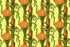 Botanical abstract seamless pattern with juicy onions vector Product Image 1