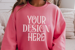 Heliconia Gildan 18000 Sweatshirt Mockup,G18000 Crewneck Product Image 1