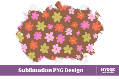 Retro Flowers Background Png Floral Paper Sublimation Splash Product Image 1