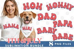 American Mama Papa 4th of July USA Cat Dog Paw DTF Bundle Product Image 1