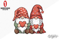 Valentine Gnome Sublimation Clipart - High Quality Design Product Image 1