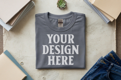 Sport Grey Gildan 5000 Flat Lay Tshirt Mockup, G5000 mockups Product Image 1