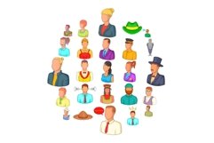 Companion icons set, cartoon style Product Image 1