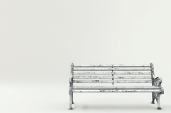 Style Garden Bench on Isolated Background Wallpaper Product Image 1