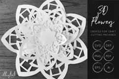 3D Flower SVG Cut Files - Flower SVG - Layered Flower DXF - Free Design of The Week Product Image 7
