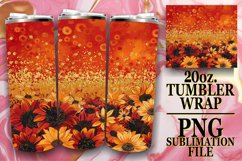 Glitzy Flower Leopard Tumbler Design: Sublimation - 20oz Product Image 1