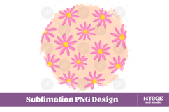 Retro Flowers Background Png Floral Paper Sublimation Splash Product Image 1