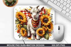 Goat Spring Mouse Pad Sublimation, Animals Mouse Pad PNG Product Image 1