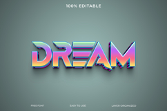 3D editable text effect with a retro pastel gradient Product Image 1