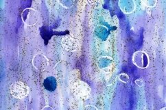 2 blue watercolor and 1 Ebru background. Product Image 2