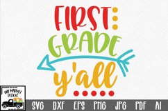 First Grade y&#039;all SVG Cut File - Back to School SVG DXF EPS Product Image 1