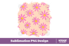 Retro Flowers Background Png Floral Paper Sublimation Splash Product Image 1