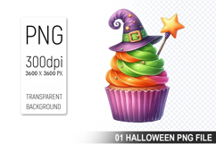 Halloween Witch Cupcake, Halloween Clipart PNG File Product Image 1