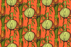 Botanical abstract seamless pattern with juicy onions vector Product Image 1