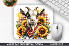 Goat Spring Mouse Pad Sublimation, Animals Mouse Pad PNG Product Image 1
